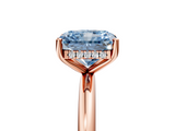 Rose gold Fancy Blue Radiant  Cut Solitaire Engagement Ring with Four-Prong Setting and Classic Band_25