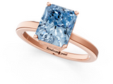 Rose gold Fancy Blue Radiant  Cut Solitaire Engagement Ring with Four-Prong Setting on a Classic Band_21