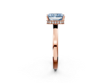 Rose gold Fancy Blue Radiant  Cut Solitaire Engagement Ring with Four-Prong Setting on a Classic Band_22
