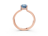Rose gold Fancy Blue Radiant  Cut Solitaire Engagement Ring with Four-Prong Setting on a Classic Band_23