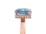 Rose gold Fancy Blue Radiant  Cut Solitaire Engagement Ring with Four-Prong Setting on a Classic Band_25