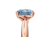Rose gold Fancy Blue Radiant  Cut Solitaire Engagement Ring with Tapered Band and Four-Prong Setting 5