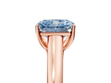 Rose gold Fancy Blue Radiant Cut Solitaire Engagement Ring with Tapered Band and Four-Prong Setting_8