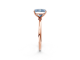 Rose gold Fancy Blue Radiant  Cut Solitaire Engagement Ring with Thin Band and Four-Prong Setting_5