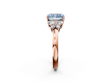 Rose gold Fancy Blue Radiant  Cut Solitaire Floral Diamond Ring with Four-Prong Setting_39