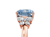 Rose gold Fancy Blue Radiant  Cut Solitaire Floral Diamond Ring with Four-Prong Setting_42