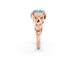 Rose gold Fancy Blue Radiant Cut Solitaire Intertwined Band Prong Setting Ring_2