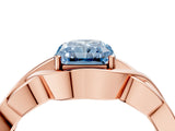 Rose gold Fancy Blue Radiant Cut Solitaire Intertwined Band Prong Setting Ring_4