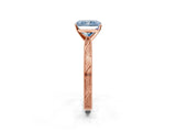Rose gold Fancy Blue Radiant Cut Solitaire Milgrain Engraved Band with Four-Prong Setting_2