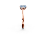Rose gold Fancy Blue Radiant  Cut Solitaire Ring with Cathedral Band and Four-Prong Setting_57