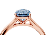 Rose gold Fancy Blue Radiant  Cut Solitaire Ring with Cathedral Band and Four-Prong Setting_59
