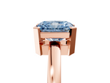Rose gold Fancy Blue Radiant  Cut Solitaire Ring with Four-Prong Setting and Classic Band_33