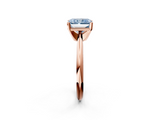 Rose gold Fancy Blue Radiant  Cut Solitaire Ring with Four-Prong Setting on a Classic Band_27