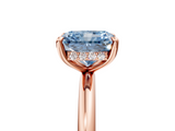 Rose gold Fancy Blue Radiant  Cut Solitaire Ring with Thin Band and Four-Prong Setting_21