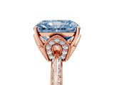 Rose gold Fancy Blue Radiant Cut Solitaire Split Shank Pave Diamond Engagement Ring with Four-Prong Setting_17