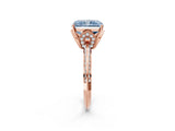 Rose gold Fancy Blue Radiant Cut Solitaire Split Shank Pave Diamond Engagement Ring with Four-Prong Setting_38