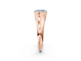 Rose gold Fancy Blue Radiant Cut Solitaire Tension Set Diamond Ring with Split Shank Band_2