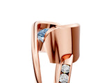 Rose gold Fancy Blue Radiant Cut Solitaire Tension-Set Diamond Split Shank Ring_5