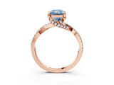 Rose gold Fancy Blue Radiant Cut Solitaire Twist Pave Diamond Engagement Ring with Prong Setting_27