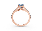 Rose gold Fancy Blue Radiant  Cut Split Shank Pave Diamond Engagement Ring with Four-Prong Setting_27