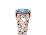 Rose gold Fancy Blue Radiant  Cut Split Shank Pave Diamond Engagement Ring with Four-Prong Setting_29