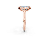 Rose gold Fancy Blue Radiant  Diamond Cluster Halo Solitaire with Four-Prong Setting_79