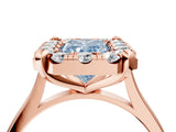 Rose gold Fancy Blue Radiant  Diamond Cluster Halo Solitaire with Four-Prong Setting_81