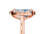 Rose gold Fancy Blue Radiant  Diamond Cluster Halo Solitaire with Four-Prong Setting_82