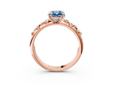 Rose gold Fancy Blue Radiant  Diamond Cluster Prong-Set Solitaire Ring_27