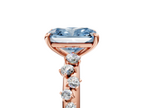 Rose gold Fancy Blue Radiant  Diamond Cluster Prong-Set Solitaire Ring_29