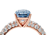 Rose gold Fancy Blue Radiant  Diamond Pavé Band Solitaire Ring with Four-Prong Setting_52