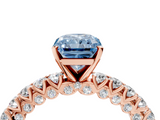 Rose gold Fancy Blue Radiant  Diamond Pavé Band Solitaire Ring with Four-Prong Setting_63