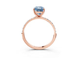 Rose gold Fancy Blue Radiant  Diamond Pavé Band with Six-Prong Setting_50