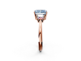 Rose gold Fancy Blue Radiant  Diamond Three-Stone Ring with Trapezoid Side Stones and Prong Setting_19