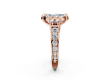 Rose gold Fancy Blue Radiant  Halo Diamond Engagement Ring with Split Shank and Four-Prong Setting 2