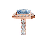 Rose gold Fancy Blue Radiant  Halo Diamond Pavé Solitaire Ring_74