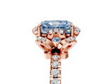 Rose gold Fancy Blue Radiant  Halo Diamond Pave Band Ring with Four-Prong Setting_20