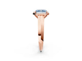 Rose gold Fancy Blue Radiant  Halo Diamond Ring with Cathedral Band and Four-Prong Setting_51