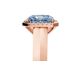Rose gold Fancy Blue Radiant  Halo Diamond Ring with Cathedral Band and Four-Prong Setting_54