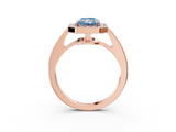 Rose gold Fancy Blue Radiant  Halo Pavé Diamond Engagement Ring with Bezel Setting_23