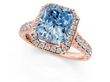 Rose gold Fancy Blue Radiant  Halo Pavé Diamond Engagement Ring with Four-Prong Setting_27