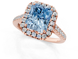 Rose gold Fancy Blue Radiant  Halo Pavé Diamond Engagement Ring with Four-Prong Setting_4