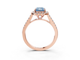 Rose gold Fancy Blue Radiant  Halo Pavé Diamond Engagement Ring with Four-Prong Setting_6