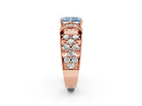Rose gold Fancy Blue Radiant  Halo Pave Diamond Engagement Ring with Milgrain Detailing_51