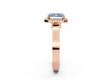 Rose gold Fancy Blue Radiant  Halo Pave Split Shank Prong Setting Ring_28