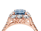 Rose gold Fancy Blue Radiant  Halo Split Shank Diamond Engagement Ring with Pave Band and Four-Prong Setting_58