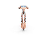 Rose gold Fancy Blue Radiant  Halo Split Shank Diamond Ring with Pavé Setting_28