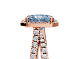 Rose gold Fancy Blue Radiant  Halo Split Shank Diamond Ring with Pavé Setting_31