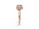 Rose gold Fancy Blue Radiant  Halo Split Shank Pave Diamond Ring with Petal Prong Setting_22