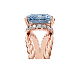Rose gold Fancy Blue Radiant  Halo Twisted Band Four-Prong Ring_38